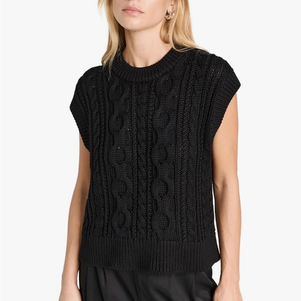Velvet by Graham & Spencer Women's Hadden Chunky Pima Cotton Sweater Vest
